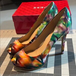GUESS Multicolor Peep Toe Heels